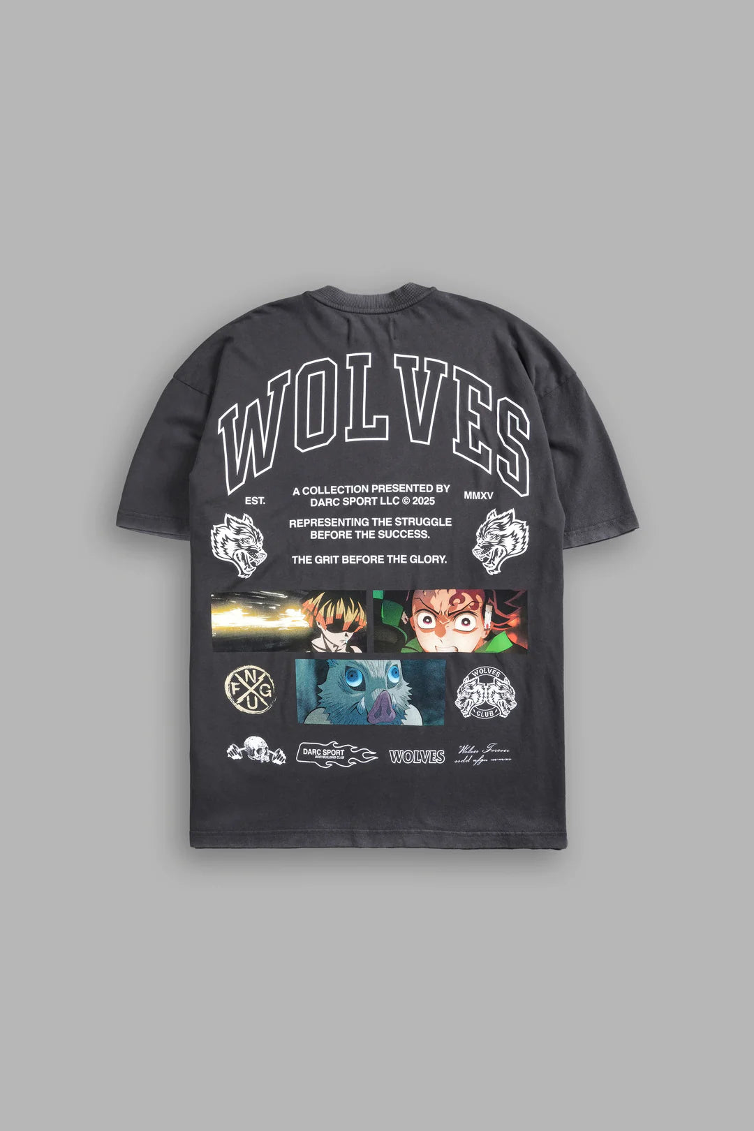 DON'T GIVE UP "PREMIUM" OVERSIZED TEE IN WOLF GRAY