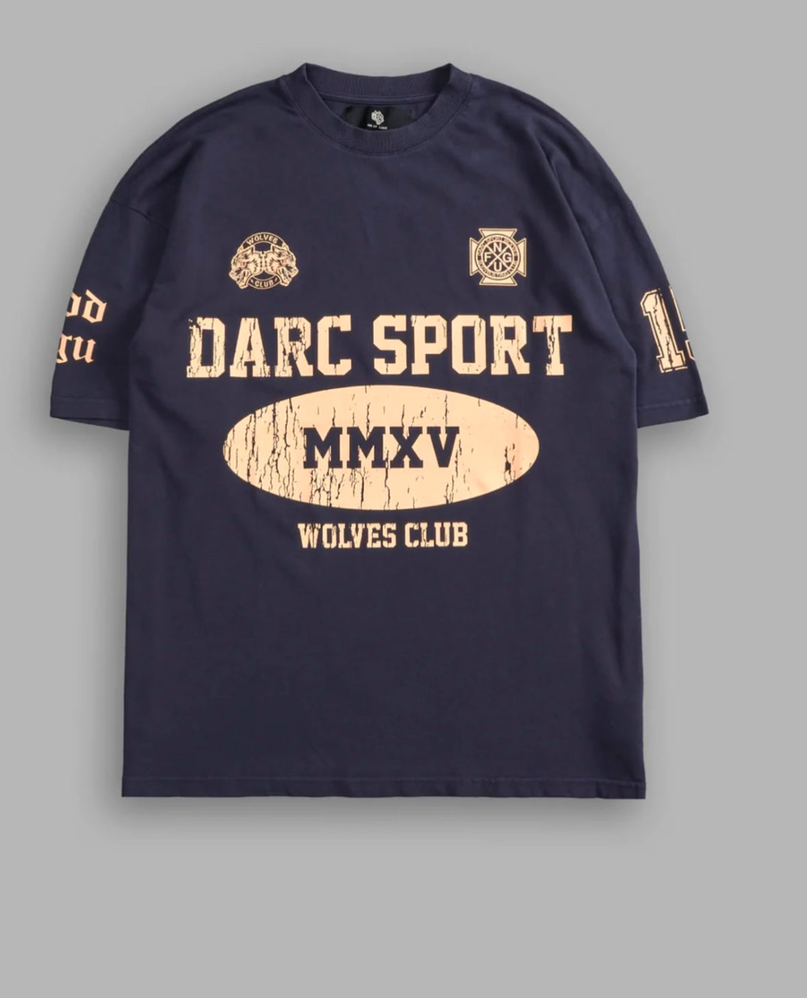 Gridiron Premium Oversized Tee in Midnight Blue