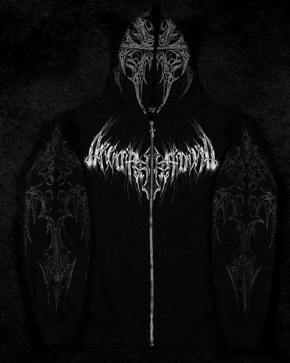 Celestial Blade Oversized Zip-up Hoodie - [MIDNIGHT]