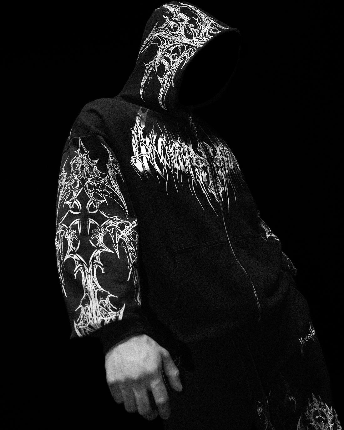 Celestial Blade Oversized Zip-up Hoodie - [ECLIPSE]