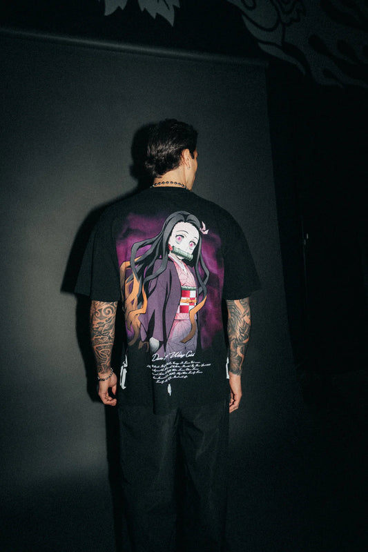 NEZUKO "SIDE BY SIDE" SERIES PREMIUM TEE IN BLACK