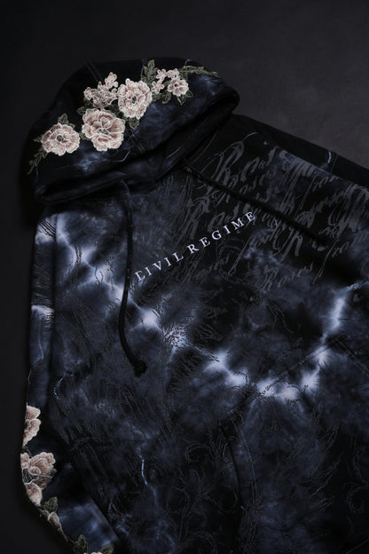 CORGAN MARBLE ROSES HOODIE IN CORGAN WASH