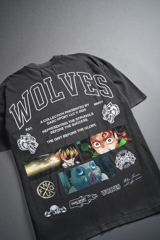 DON'T GIVE UP "PREMIUM" OVERSIZED TEE IN WOLF GRAY