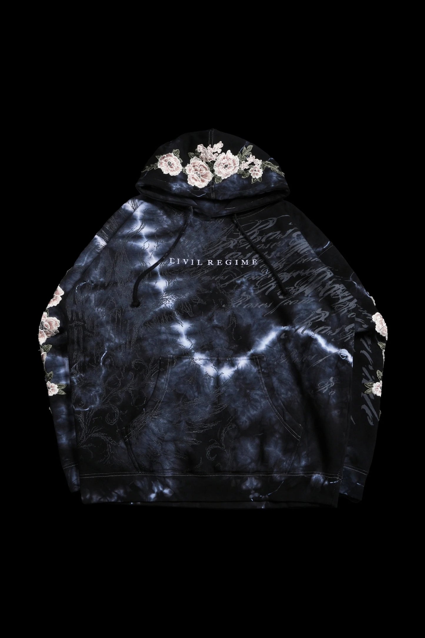 CORGAN MARBLE ROSES HOODIE IN CORGAN WASH