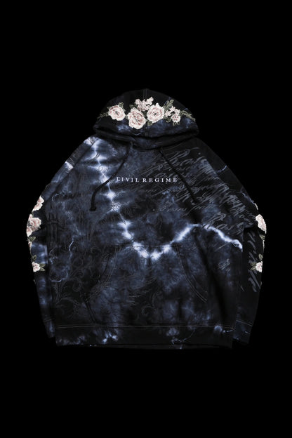 CORGAN MARBLE ROSES HOODIE IN CORGAN WASH