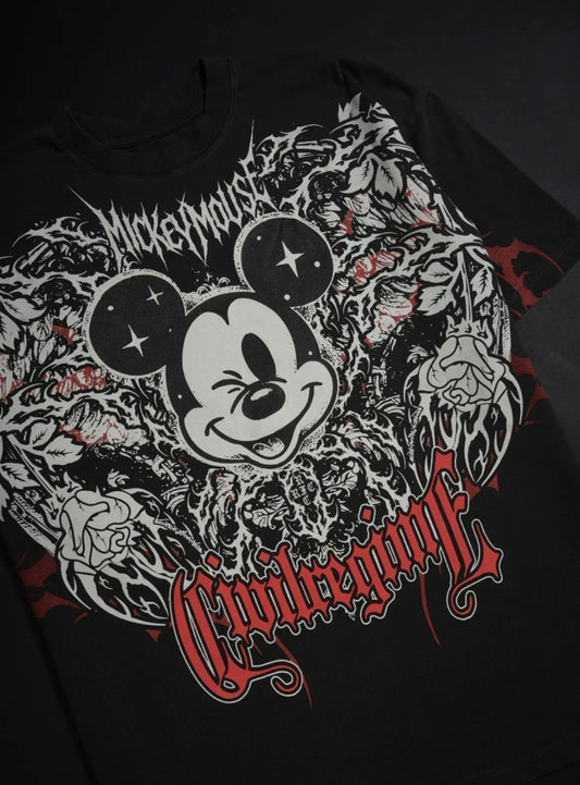 METAL MICKEY AMERICAN CLASSIC OVERSIZED TEE IN VINTAGE ASHES