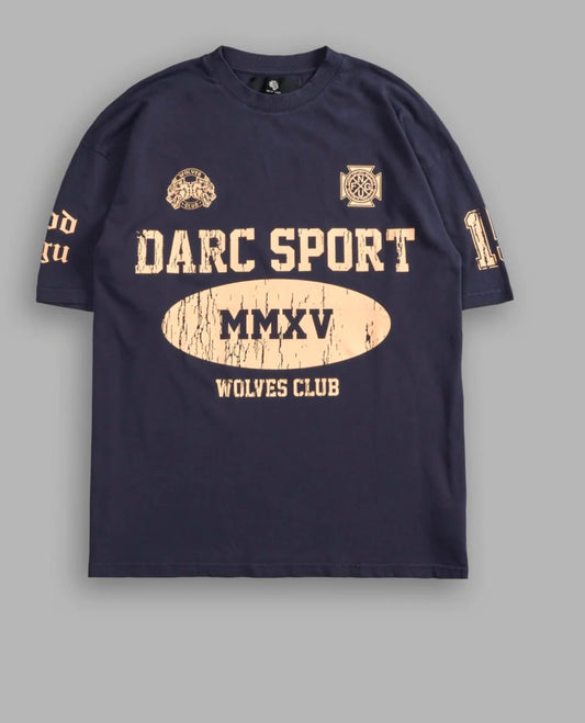 Gridiron Premium Oversized Tee in Midnight Blue