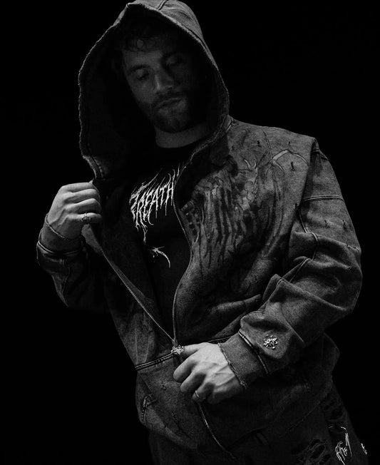 Tarnished Oversized Zip-up Hoodie - [VINTAGE]
