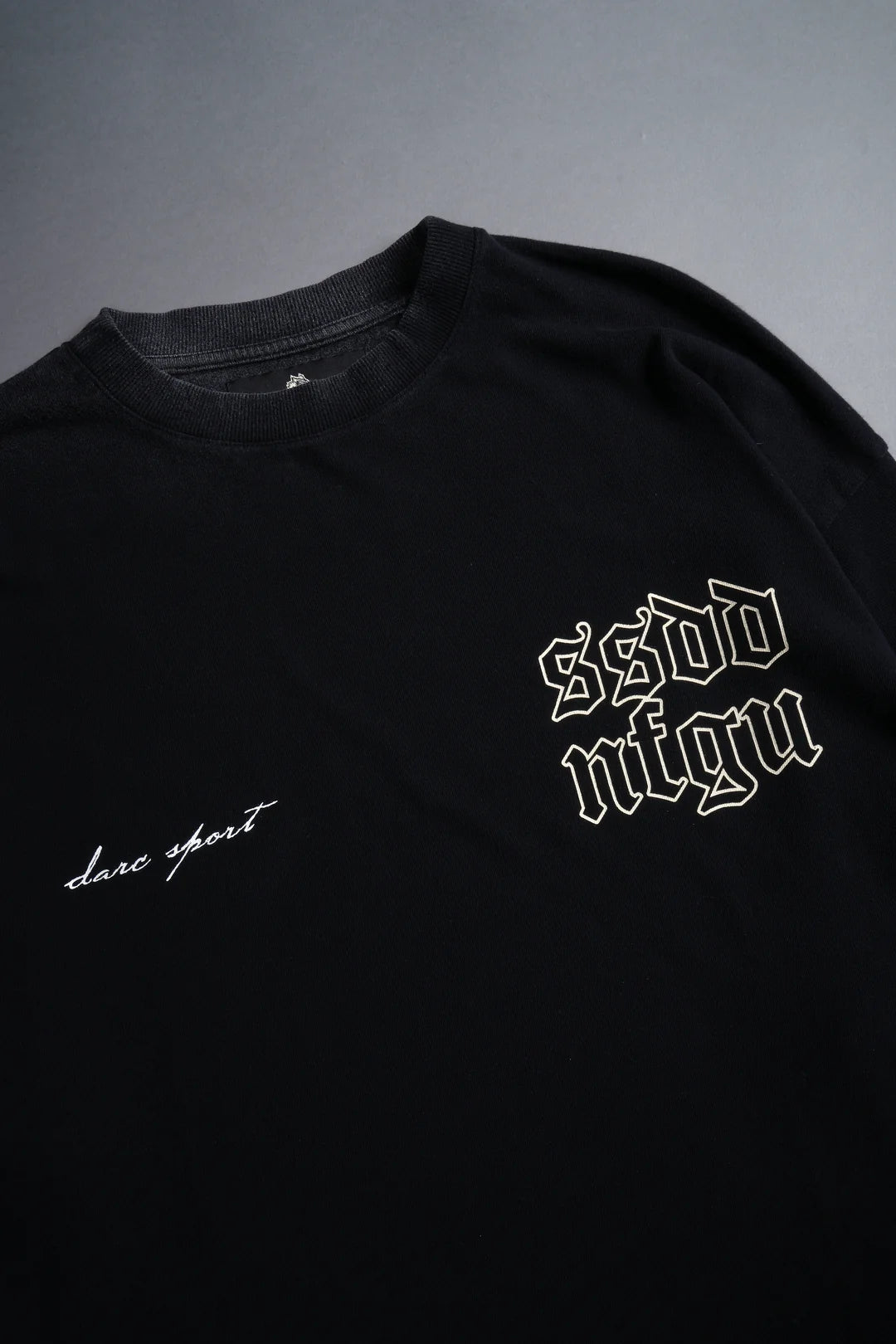 NEW BEGINNINGS PREMIUM RAW HEM "BOX CUT" TEE IN BLACK