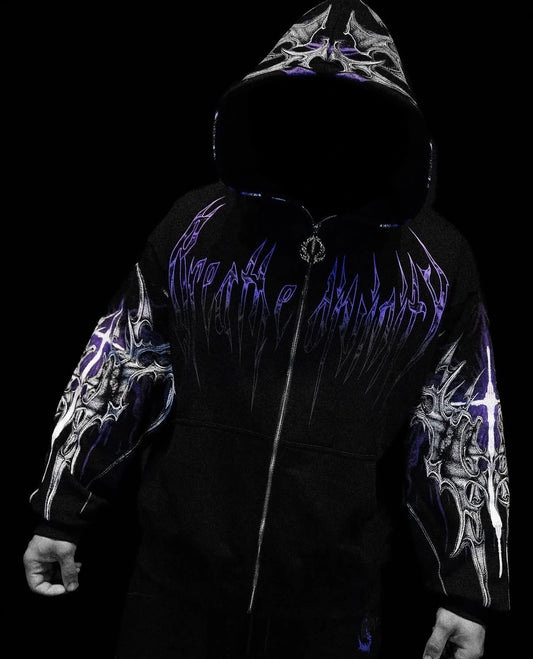 DEATH BLIGHT OVERSIZED ZIP-UP HOODIE