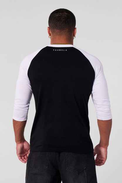 8072 - Superman 3/4 Raglan Shirts - [BLACK/WHITE]