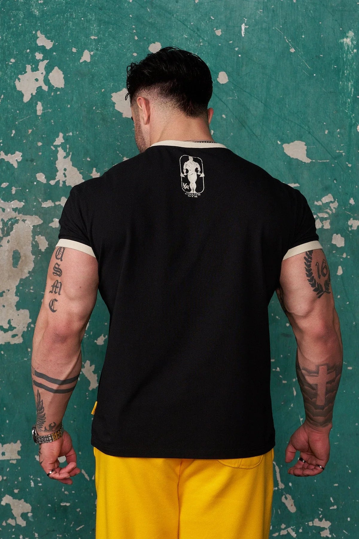 4009 - GOLDS GYM RINGER TEES [BLACK]