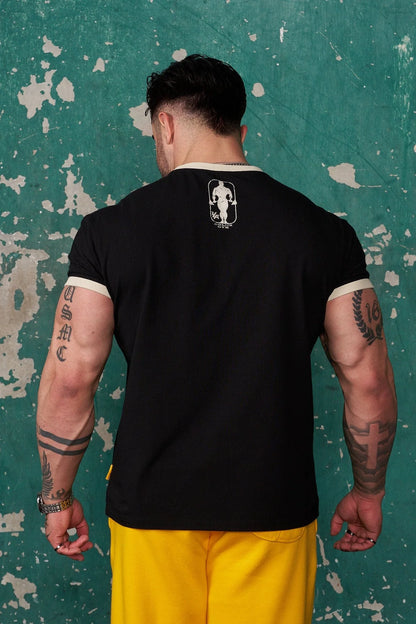 4009 - GOLDS GYM RINGER TEES [BLACK]