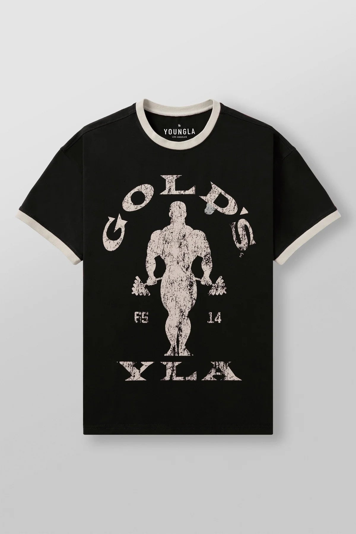 4009 - GOLDS GYM RINGER TEES [BLACK]